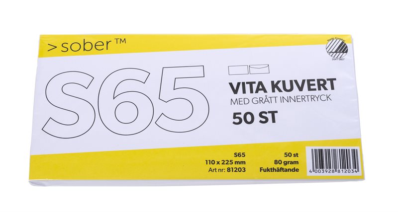 Kuvert vit S65 FH (50)