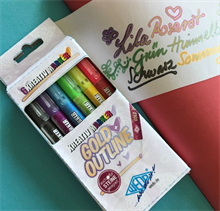 Kreative Outliner Pen Assorted 6-pack Guld